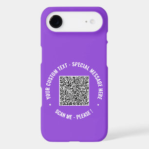 Your QR Code Custom Text iPhone Case Choose Colour