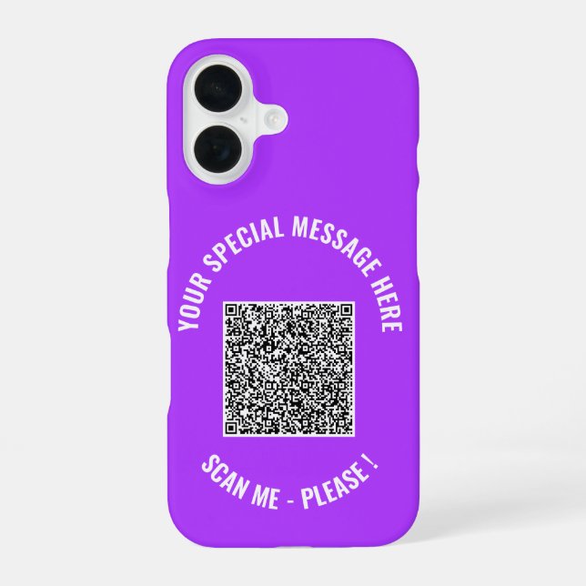 Your QR Code Custom Text iPhone Case Choose Colour (Back)
