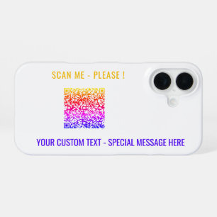 Your QR Code Custom Text iPhone Case Choose Colour
