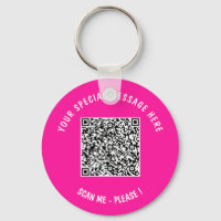 Your QR Code Custom Text Keychain - Choose Colour