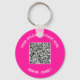 Your QR Code Custom Text Keychain - Choose Colour
