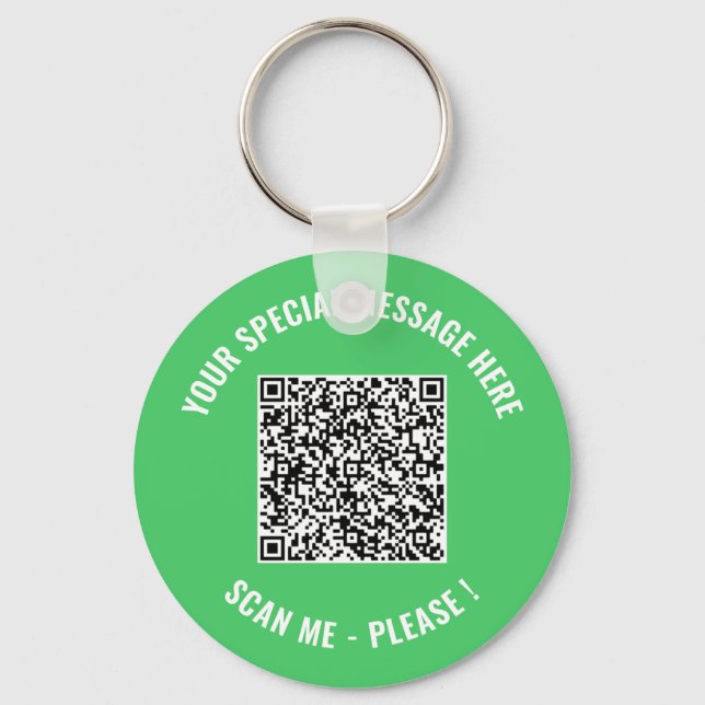 Your QR Code Custom Text Keychain - Choose Colours (Front)