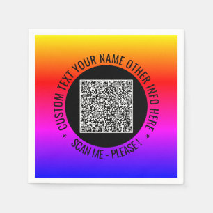 Your QR Code Custom Text Napkins Example