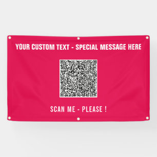 Your QR Code Custom Text Party Banner Choose Colou