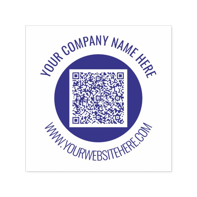 Your QR Code Custom Text Personalised Round Stamp (Design)