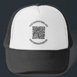 Your QR Code Custom Text Personalised Trucker Hat<br><div class="desc">Custom Font and Colours - Design Your Own Personalised Trucker Hat with Your QR Code and Custom Text Professional Business Name Website Promotional Company Hats / Caps Gift - Add Your QR Code - Image or Logo / Name - Company / Website or E-mail or Phone - Contact Information /...</div>