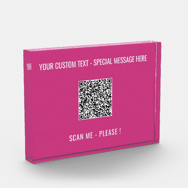 Your QR Code Custom Text Photo Block Choose Colour (Left)