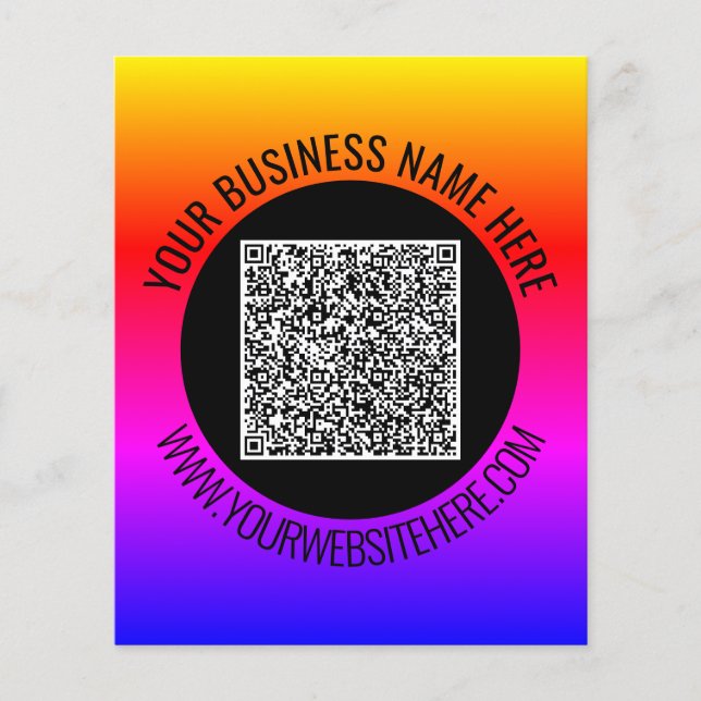 Your QR Code Custom Text Promotion Business Flyer (Front)