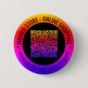 Your QR Code Custom Text Promotional Button Gift