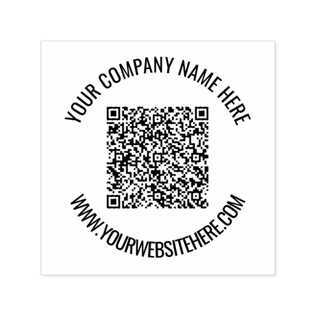 Your QR Code Custom Text Round Self-inking Stamp (Design)