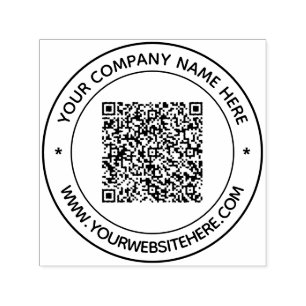 Your QR Code Custom Text Round Self-inking Stamp