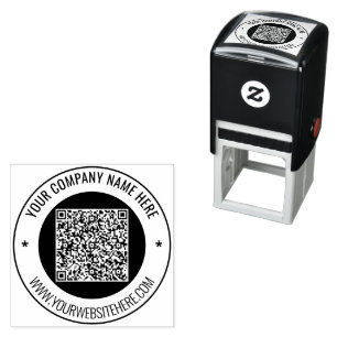 Your QR Code Custom Text Round Self-inking Stamp