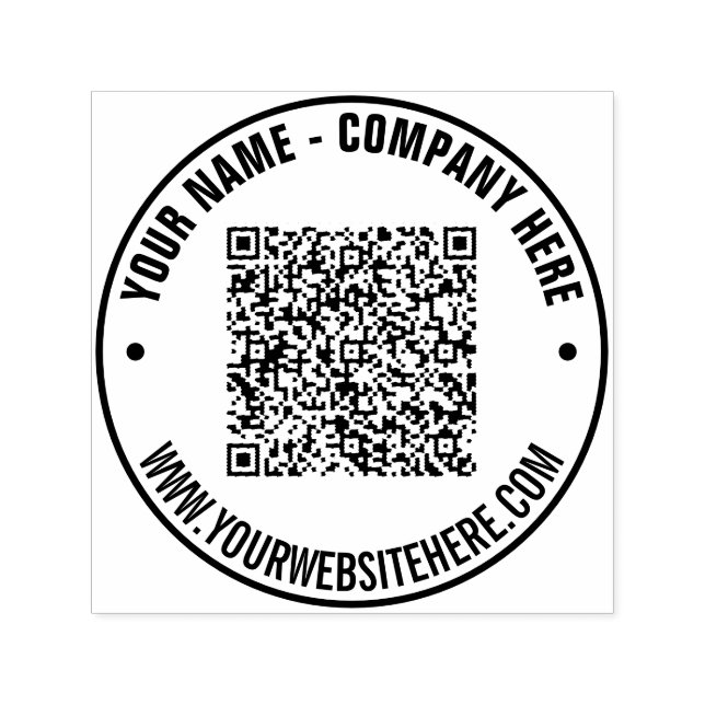 Your QR Code Custom Text Round Stamp Example (Design)