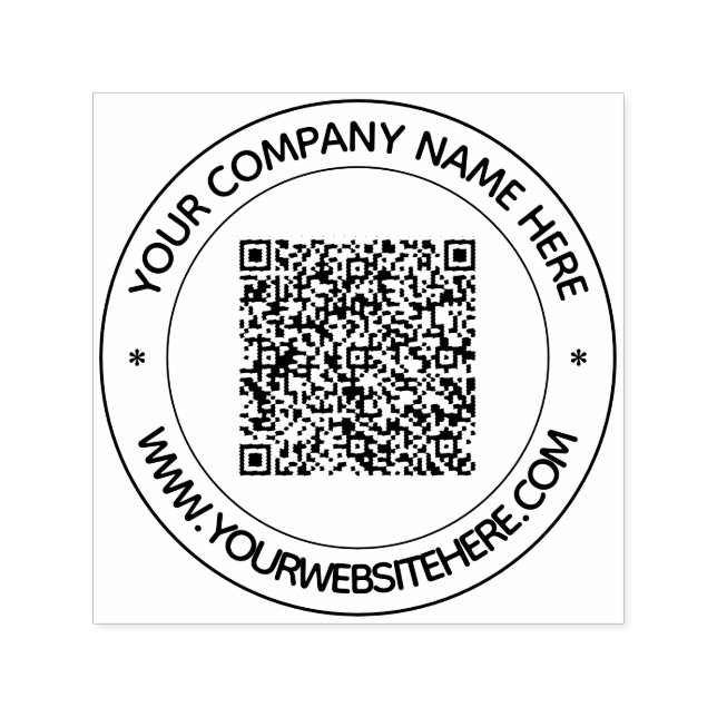 Your QR Code Custom Text Round Stamp Template (Design)
