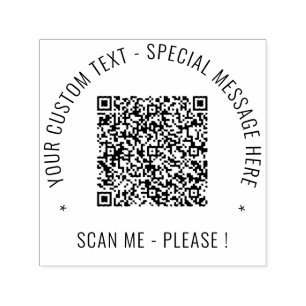 Your QR Code Custom Text Round Stamp Template