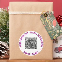 Your QR Code Custom Text Stickers Choose Colours