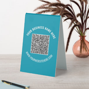 Your QR Code Custom Text Table Tent Sign Template