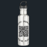 Your QR Code Custom Text Water Bottle Choose Colou<br><div class="desc">Custom Fonts and Colours - Personalised Stainless Stell Water Bottles with Your QR Code Scan Info Custom Text Promotional Business or Funny Personal Water Bottle / Gift - Add Your QR Code - Image - Photo or Logo / and Text - Name / Information / more - Resize and Move...</div>