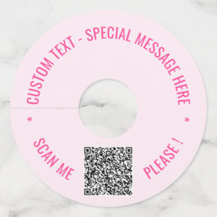 Your QR Code Custom Text Wine Glass Tag Template