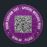 Your QR Code Dart Board with Custom Text and Colou<br><div class="desc">Choose Colours and Fonts - Design Your Own Personalised Dartboards with Your QR Code Scan Info and Custom Text Professional Design Dart Boards Gift - Add Your QR Code - Image or Logo - photo / Text - Name or other info / more - Resize and Move or Remove /...</div>