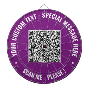 Your QR Code Dart Board with Custom Text and Colou