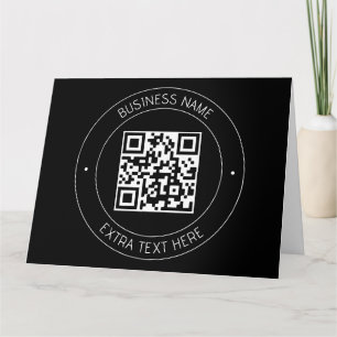 Your QR code & Editable Text   Black & White Card