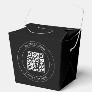 Your QR code & Editable Text Black & White Favour Box