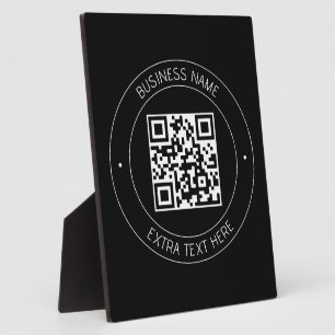 Your QR code & Editable Text   Black & White Plaque
