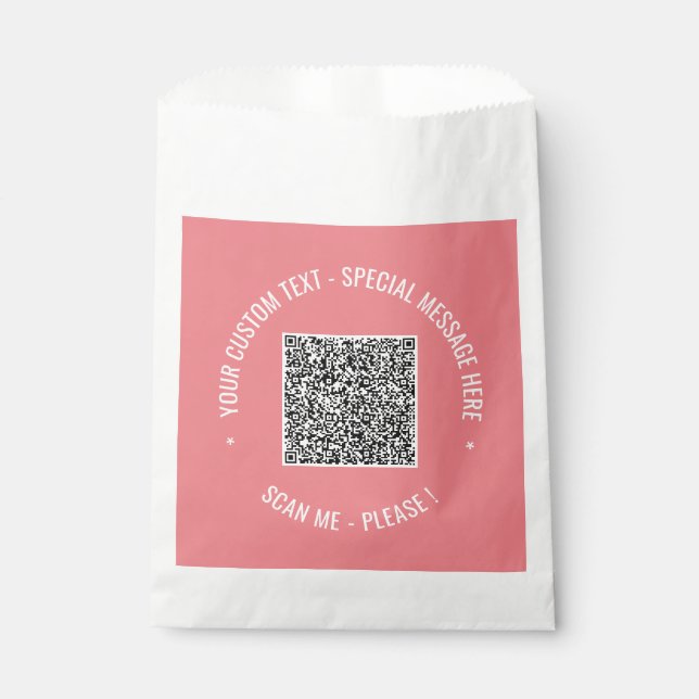 Your QR Code Favour Bags Template Personalised Tex (Front)