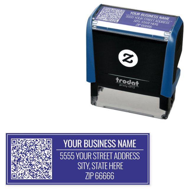 Your QR Code Info Address Name Stamp Choose Colour (In Situ)