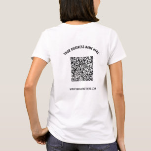 Your QR Code Info and Custom Text Business T-Shirt