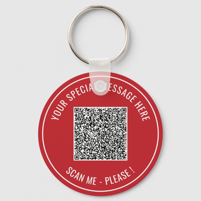 Your QR Code Info Colours Surprise Keychain Gift (Front)