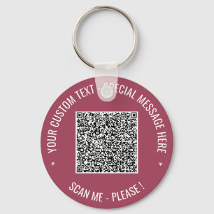 Your QR Code Info Keychain Custom Text and Colours