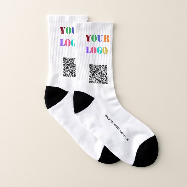 Your QR Code Info Logo Website Promotional Socks (Pair)