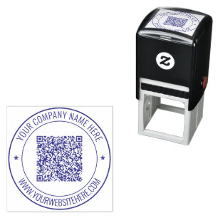 Your QR Code Info Name Website Professional Stamp