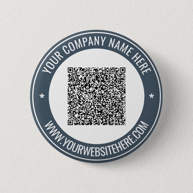 Your QR Code Info Name Website Promotional Button (Front)