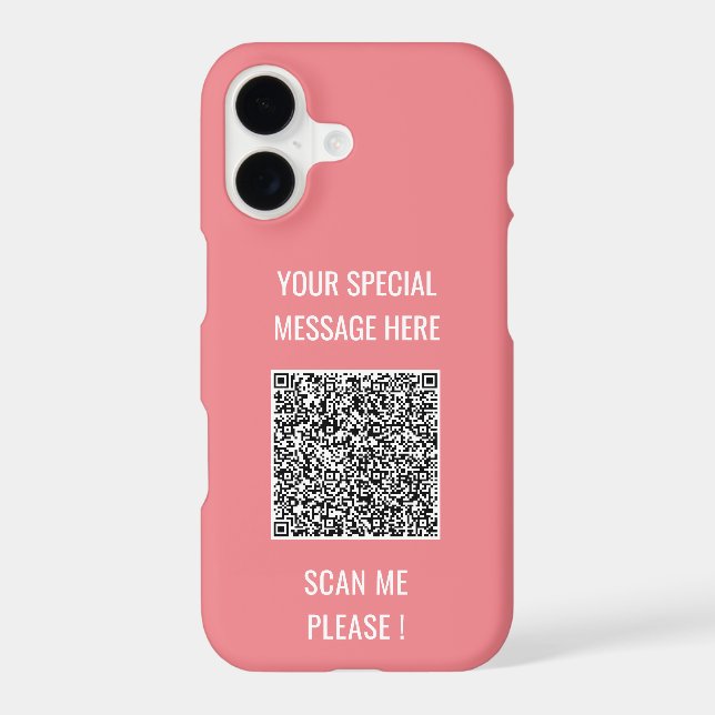 Your QR Code iPhone Case Example Custom Text (Back)