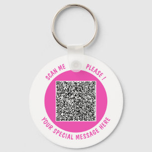 Your QR Code Keychain Custom Text and Colours