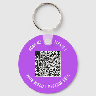 Your QR Code Keychain Custom Text - Choose Colours