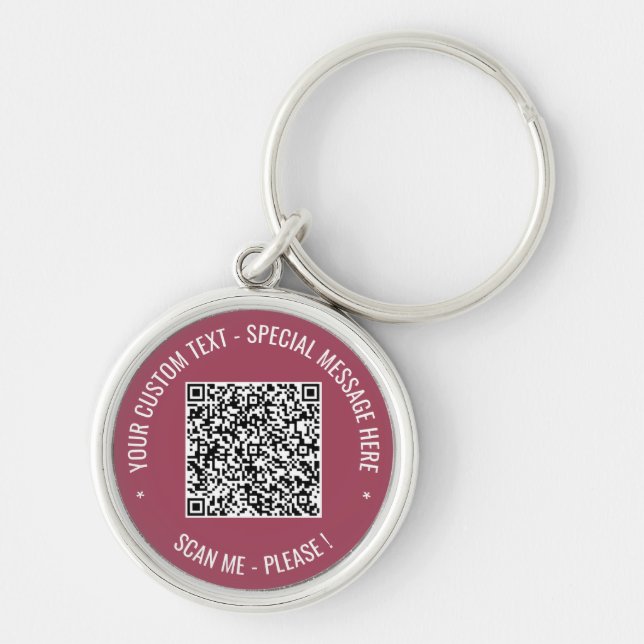 Your QR Code Keychain with Custom Text and Colour (Front)