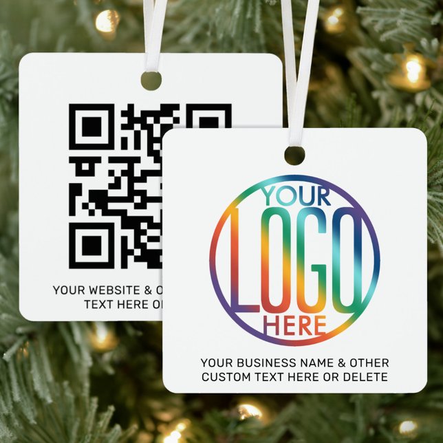 Your QR Code & Logo Business Promotional Square Metal Tree Decoration (Creator Uploaded)