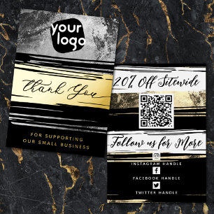 Your QR Code & Logo Modern Thank You Discount Card