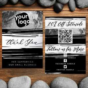 Your QR Code & Logo Modern Thank You Discount Card