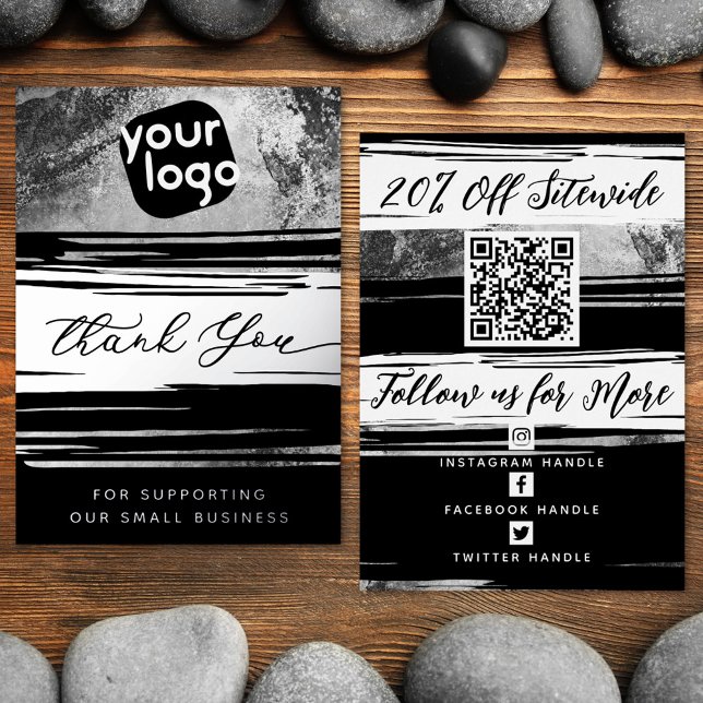Your QR Code & Logo Modern Thank You Discount Card (Creator Uploaded)