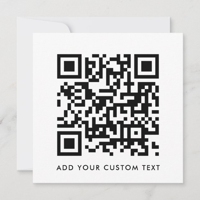 Your QR Code | Modern Minimalist White Square Invitation (Front)