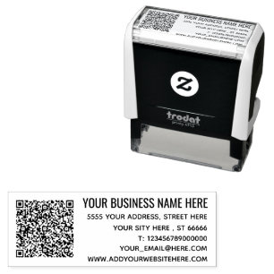 Your QR Code Name Address Info Professional Stamp