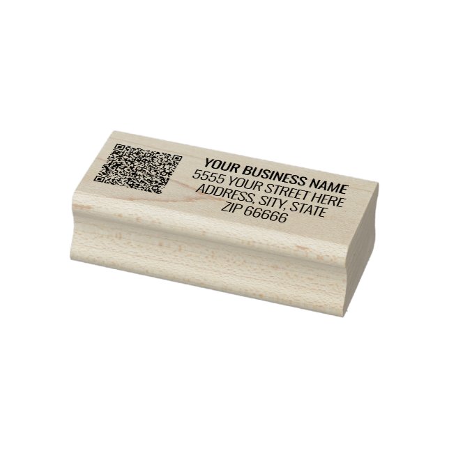 Your QR Code Name Address Rubber Stamp Example (Stamp)