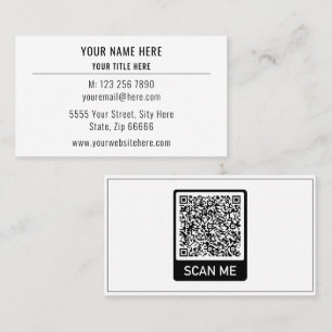 Your QR code Name Contact Info Simple Personalised Business Card