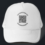 Your QR Code Name Info Business Promotional Hat<br><div class="desc">QR Code and Custom Text Professional Personalised Business Name Website Promotional Company Supplies / Gift - Add Your QR Code - Image or Logo / Name - Company / Website or E-mail or Phone - Contact Information / Address - Resize and Move or Remove / Add Elements - Image /...</div>