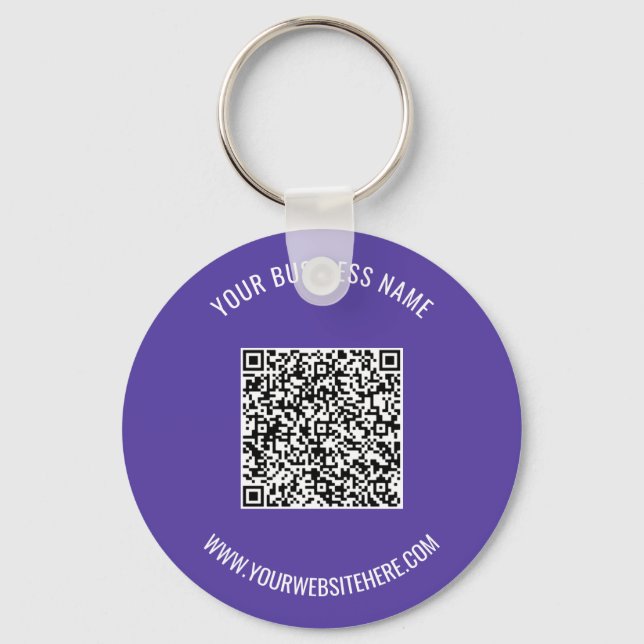 Your QR Code Name Info Colours Promotional Keychai Key Ring (Front)